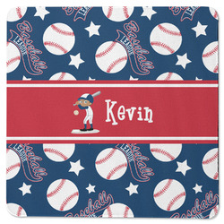 Baseball Square Rubber Backed Coaster (Personalized)