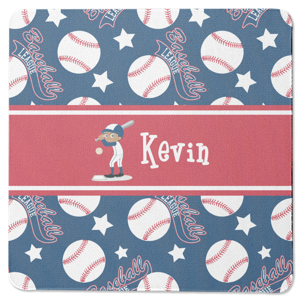 Custom Baseball Square Rubber Backed Coaster (Personalized)