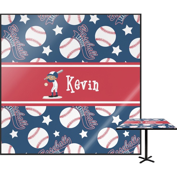 Custom Baseball Square Table Top - 30" (Personalized)