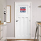 Baseball Square Wall Decal on Door