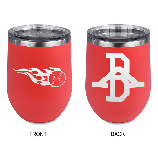 Baseball Stainless Wine Tumblers - Coral - Double Sided - Approval