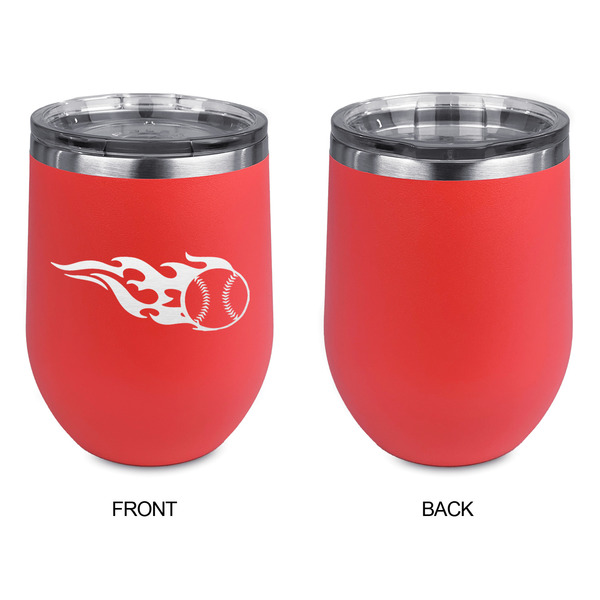 Baseball Stainless Wine Tumblers - Coral - Single Sided - Approval