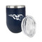 Baseball Stainless Wine Tumblers - Navy - Double Sided - Alt View