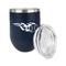 Baseball Stainless Wine Tumblers - Navy - Single Sided - Alt View