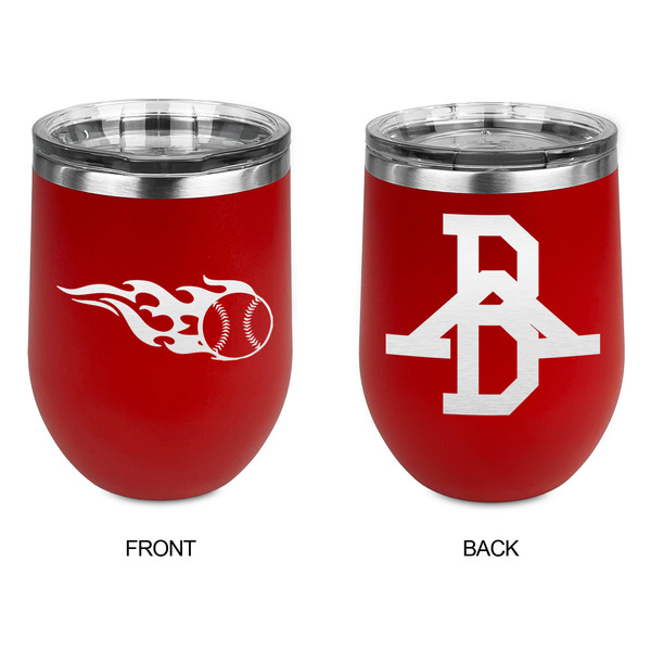Baseball Stainless Wine Tumblers - Red - Double Sided - Approval