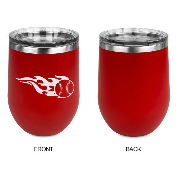 Baseball Stainless Wine Tumblers - Red - Single Sided - Approval