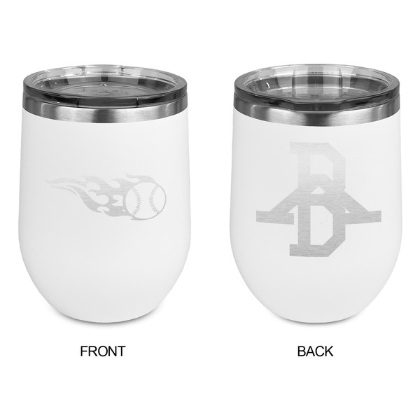 Baseball Stainless Wine Tumblers - White - Double Sided - Approval