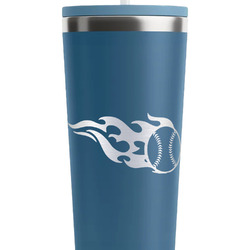 Baseball RTIC Everyday Tumbler with Straw - 28oz - Steel Blue - Double-Sided (Personalized)