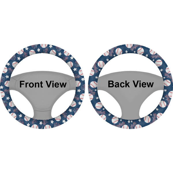 Baseball Steering Wheel Cover- Front and Back