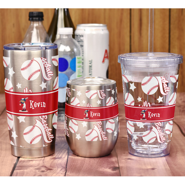 Baseball Stemless Wine Tumbler - Full Print - In Context