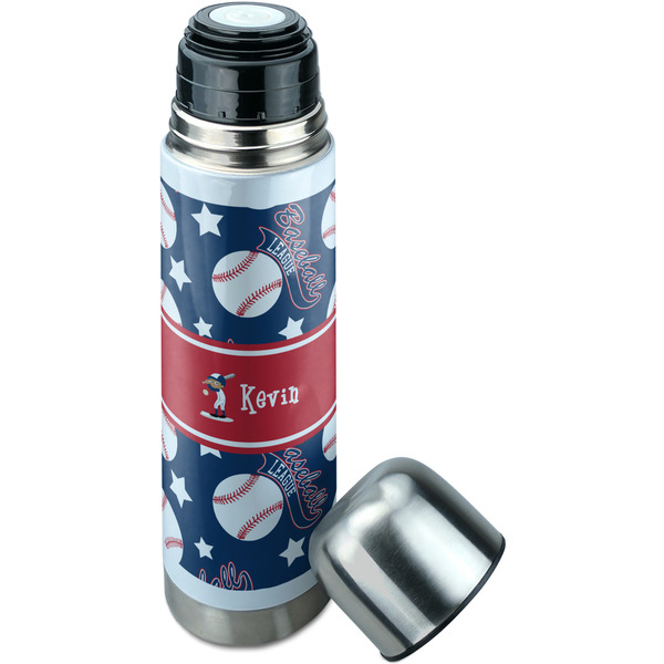 Baseball Thermos - Lid Off