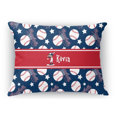 Baseball Rectangular Throw Pillow Case (Personalized)