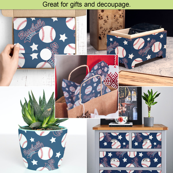 Baseball Tissue Paper - In Use Collage