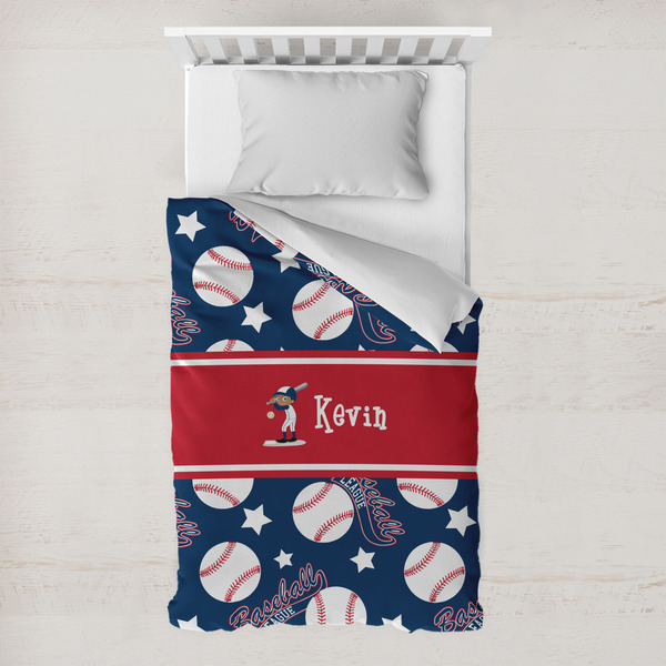 Custom Baseball Toddler Duvet Cover w/ Name or Text