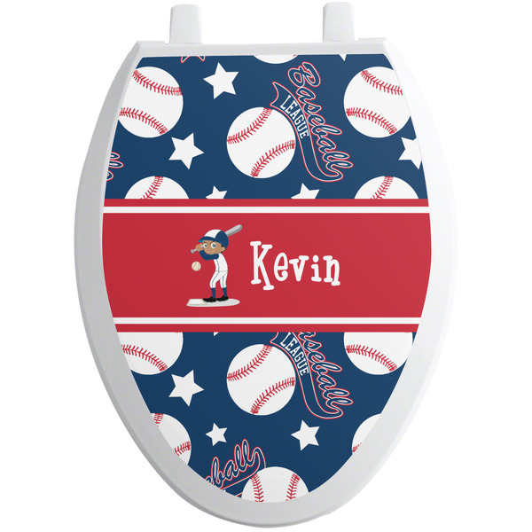 Baseball Toilet Seat Decal Elongated