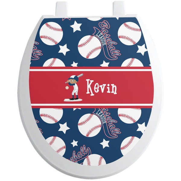 Custom Baseball Toilet Seat Decal - Round (Personalized)