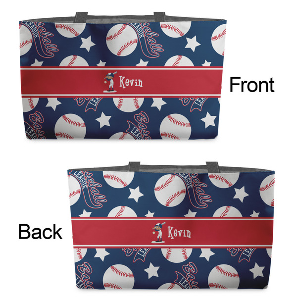 Baseball Tote w/Black Handles - Front & Back Views