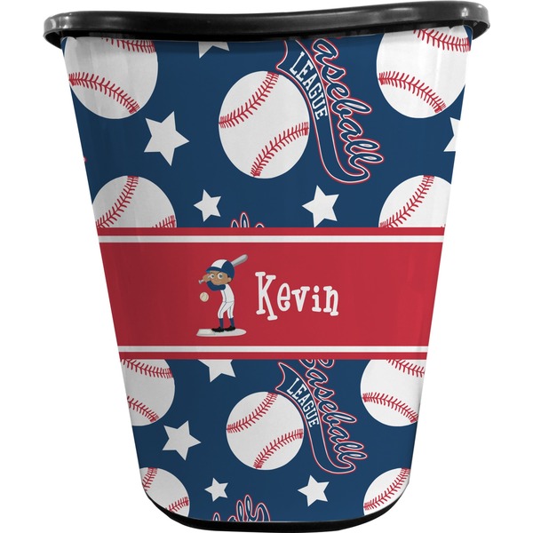 Baseball Trash Can Black