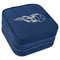 Baseball Travel Jewelry Boxes - Leather - Navy Blue - Angled View