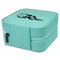 Baseball Travel Jewelry Boxes - Leather - Teal - View from Rear