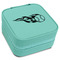 Baseball Travel Jewelry Boxes - Leatherette - Teal - Angled View