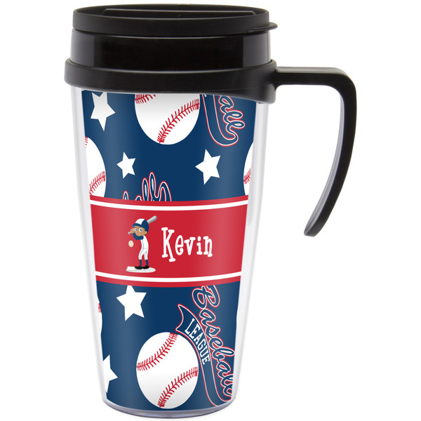 Custom Baseball Acrylic Travel Mug with Handle (Personalized)