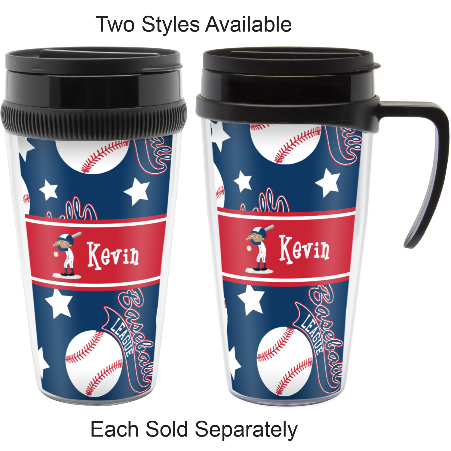 Baseball Travel Mug with Handle (Personalized) YouCustomizeIt