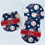 Baseball Burp Pads - Velour - Set of 2 w/ Name or Text