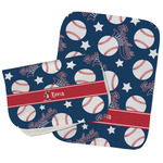 Baseball Burp Cloths - Fleece - Set of 2 w/ Name or Text