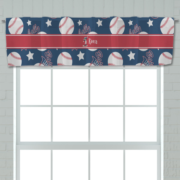 Baseball Valance - Closeup on window
