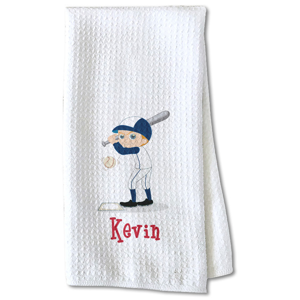 Custom Baseball Kitchen Towel - Waffle Weave - Partial Print (Personalized)