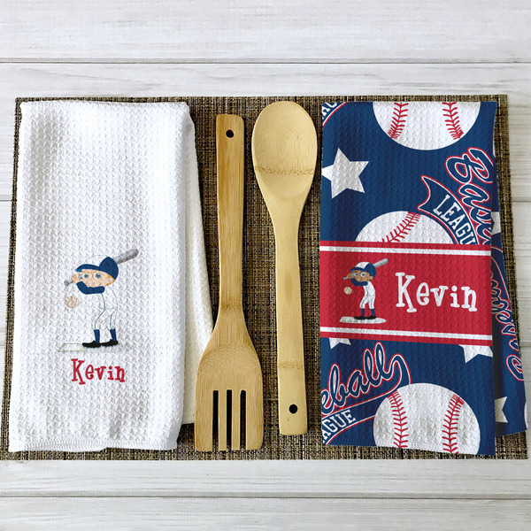 Baseball Waffle Weave Towels - 2 Print Styles