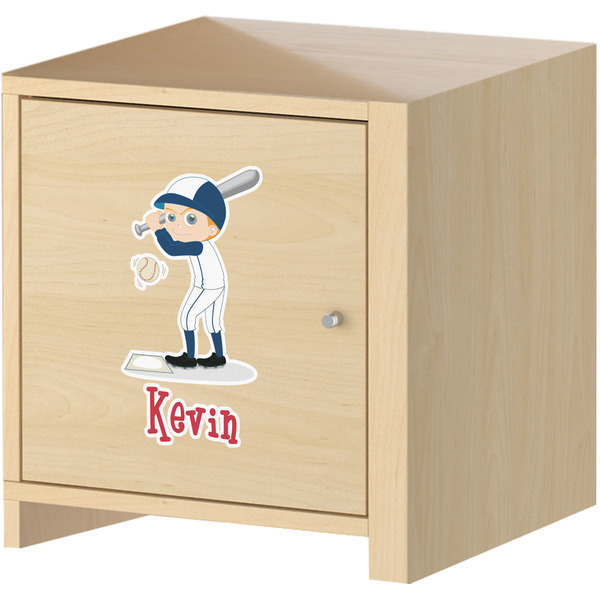 Baseball Wall Graphic on Wooden Cabinet