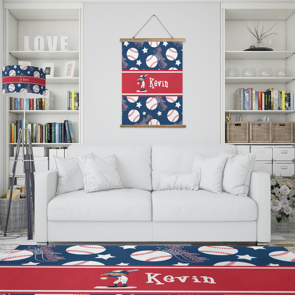 Baseball Wall Hanging Tapestry - Portrait - IN CONTEXT