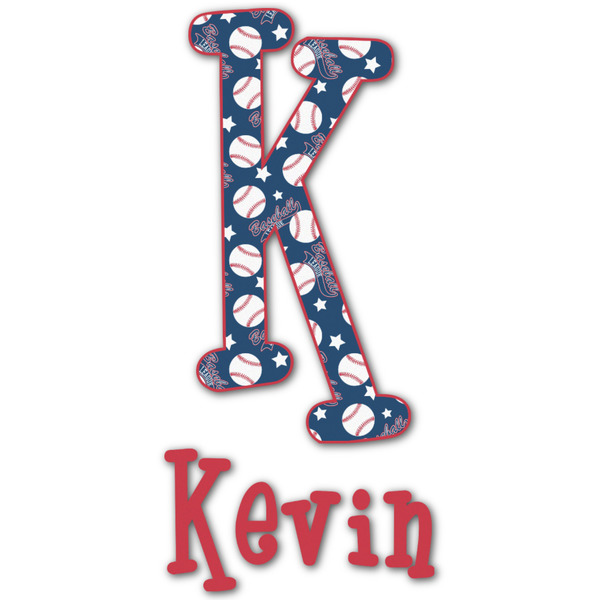Custom Baseball Name & Initial Decal - Up to 12"x12" (Personalized)