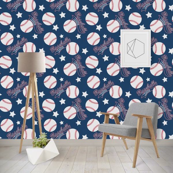 Custom Baseball Wallpaper & Surface Covering (Water Activated - Removable)