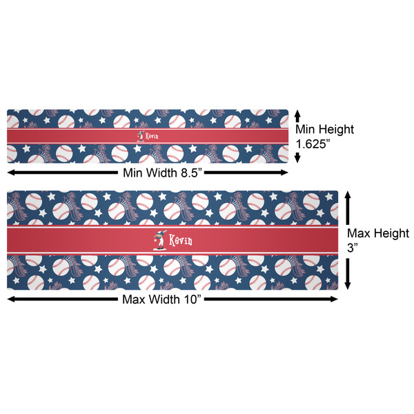 Baseball Water Bottle Labels w/ Dimensions