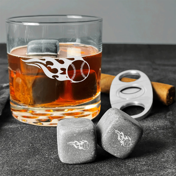Baseball Whiskey Stones - Set of 3 - In Context
