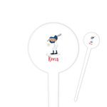 Baseball 4" Round Plastic Food Picks - White - Single Sided (Personalized)