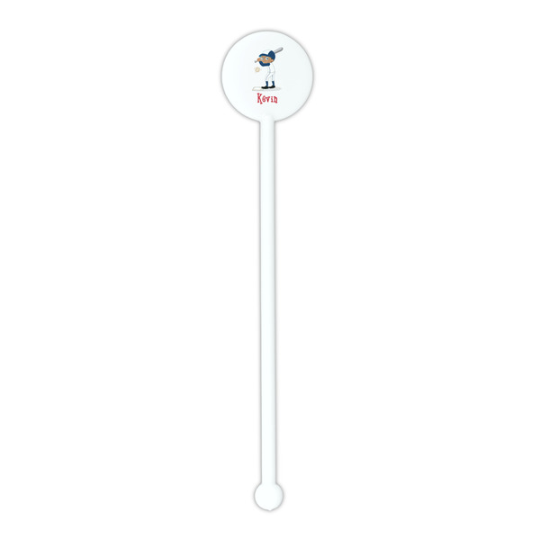 Baseball White Plastic 5.5" Stir Stick - Round - Single Stick