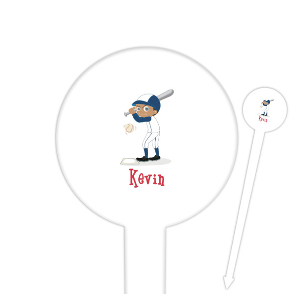 Custom Baseball Round Plastic Food Picks (Personalized)