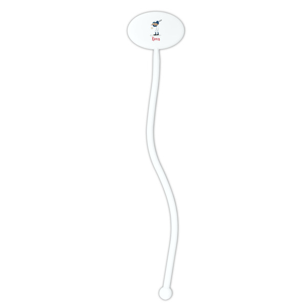 Baseball White Plastic 7" Stir Stick - Oval - Single Stick