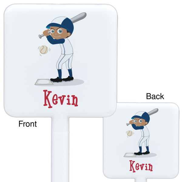 Baseball White Plastic Stir Stick - Double Sided - Approval