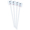 Baseball White Plastic Stir Stick - Double Sided - Square - Front