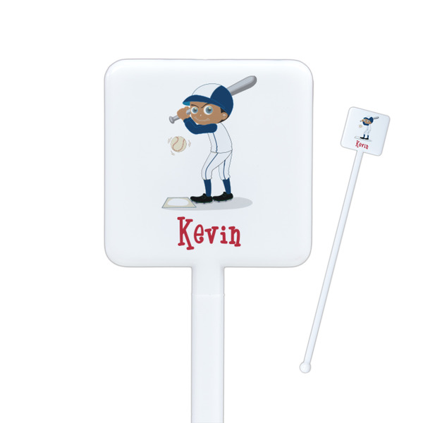 Custom Baseball Square Plastic Stir Sticks (Personalized)