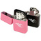 Baseball Windproof Lighters - Black & Pink - Open