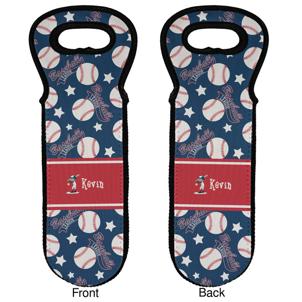 Baseball Wine Tote Front & Back