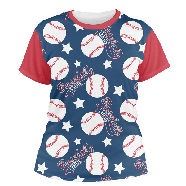 Custom Baseball Women's Crew T-Shirt - Large