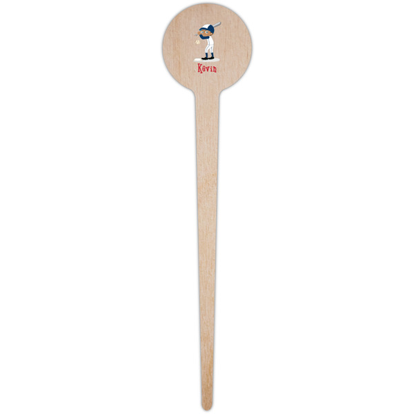 Baseball Wooden 4" Food Pick - Round - Single Pick