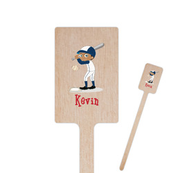 Baseball 6.25" Rectangle Wooden Stir Sticks - Double Sided (Personalized)